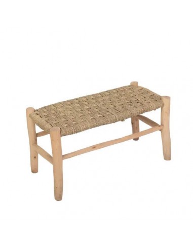 BANC Marocain en Bois de Citronnier - Banquette tressée 1/2 places - 70cm ou 80cm - Décoration Bohème basket pas cher