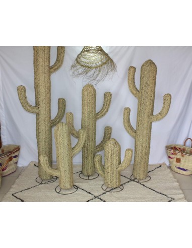 CACTUS Décoration Tressé Main en Palmier Doum - Artisanal paille rotin osier - 6 TAILLES au choix - de pas cher